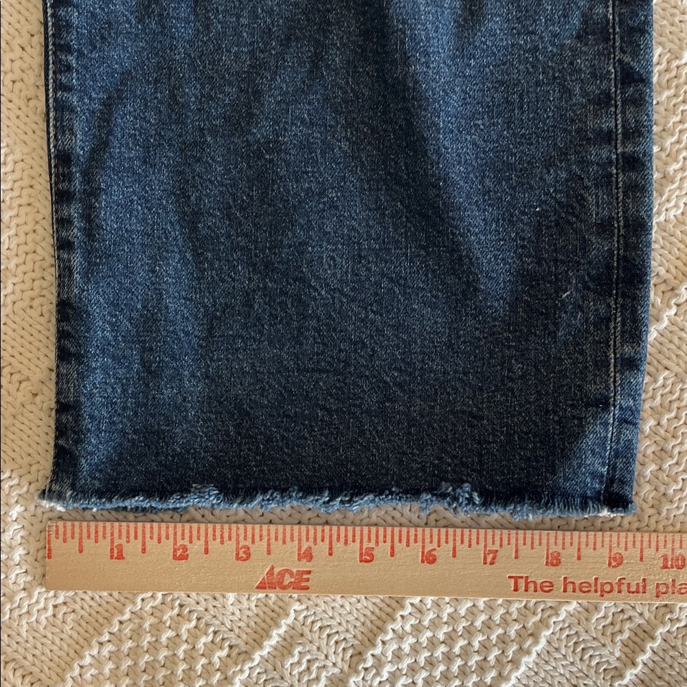 FRAME The Wide high-rise ankle wide-leg raw hem jeans in Rival Sz 28 - Picture 9 of 13